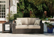 Coastline Bay Outdoor Loveseat with Cushion - Furniture Bros & Mattress (Bolingbrook, IL)