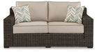 Coastline Bay Outdoor Loveseat with Cushion - Furniture Bros & Mattress (Bolingbrook, IL)