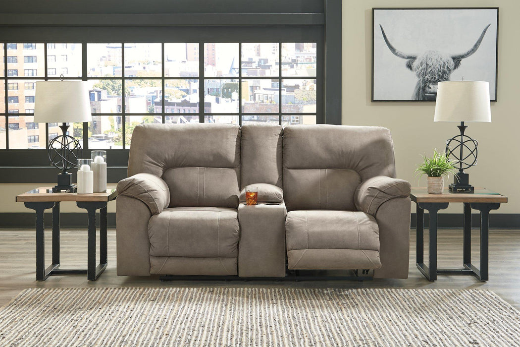 Cavalcade Power Reclining Loveseat with Console - Furniture Bros & Mattress (Bolingbrook, IL)