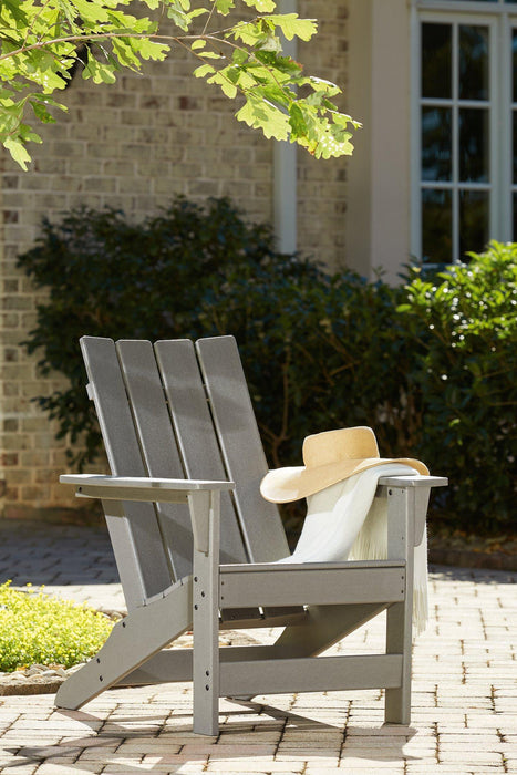 Visola Outdoor Adirondack Chair Set with End Table - Furniture Bros & Mattress (Bolingbrook, IL)