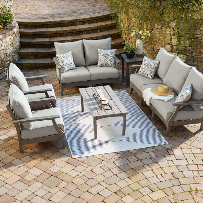 Visola Outdoor Sofa and Loveseat Set - Furniture Bros & Mattress (Bolingbrook, IL)