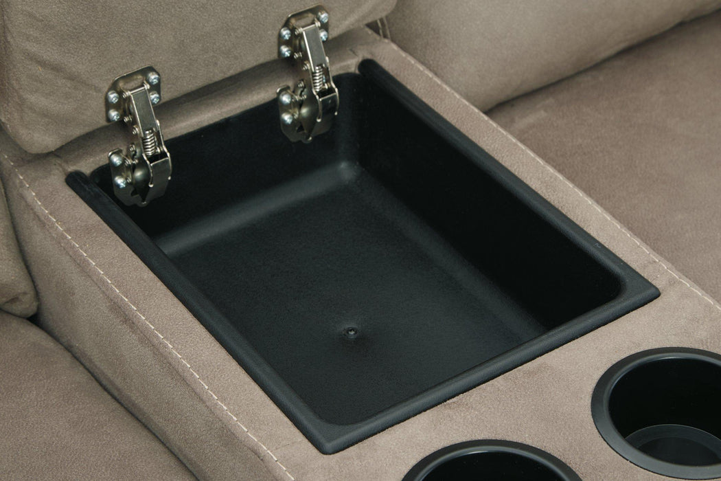 Cavalcade Power Reclining Loveseat with Console - Furniture Bros & Mattress (Bolingbrook, IL)