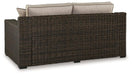 Coastline Bay Outdoor Loveseat with Cushion - Furniture Bros & Mattress (Bolingbrook, IL)
