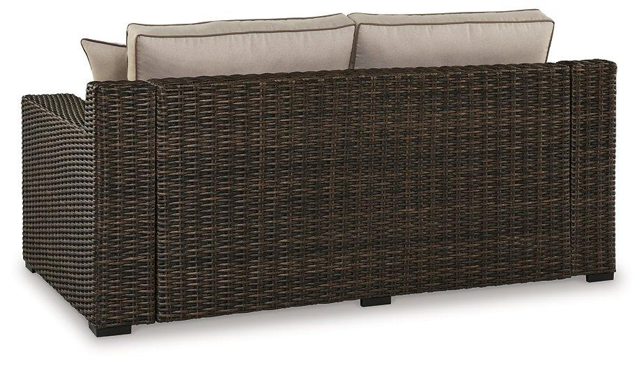 Coastline Bay Outdoor Loveseat with Cushion - Furniture Bros & Mattress (Bolingbrook, IL)