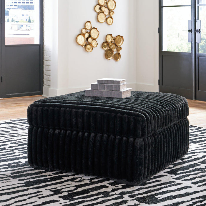 Midnight-Madness Oversized Accent Ottoman - Furniture Bros & Mattress (Bolingbrook, IL)