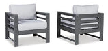 Amora Outdoor Lounge Chair with Cushion (Set of 2) - Furniture Bros & Mattress (Bolingbrook, IL)