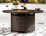 Paradise Trail Paradise Trail Fire Pit Table with 4 Nuvella Swivel Lounge Chairs - Furniture Bros & Mattress (Bolingbrook, IL)