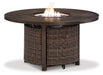 Paradise Trail Paradise Trail Fire Pit Table with 4 Nuvella Swivel Lounge Chairs - Furniture Bros & Mattress (Bolingbrook, IL)