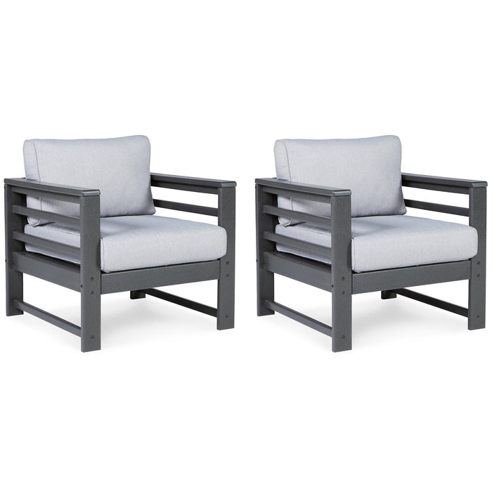 Amora Outdoor Lounge Chair with Cushion (Set of 2) - Furniture Bros & Mattress (Bolingbrook, IL)