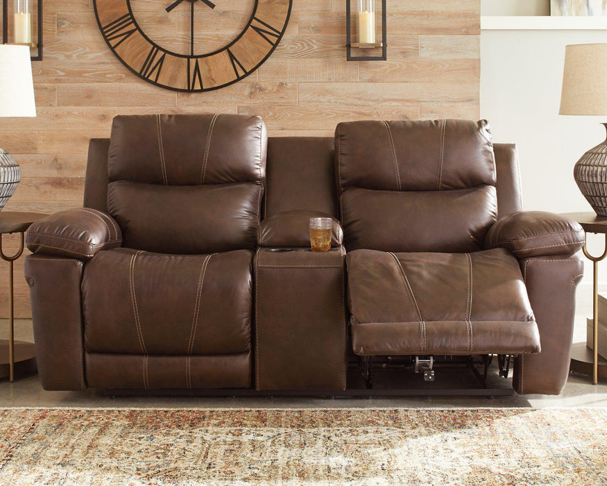 Edmar Power Reclining Loveseat with Console - Furniture Bros & Mattress (Bolingbrook, IL)
