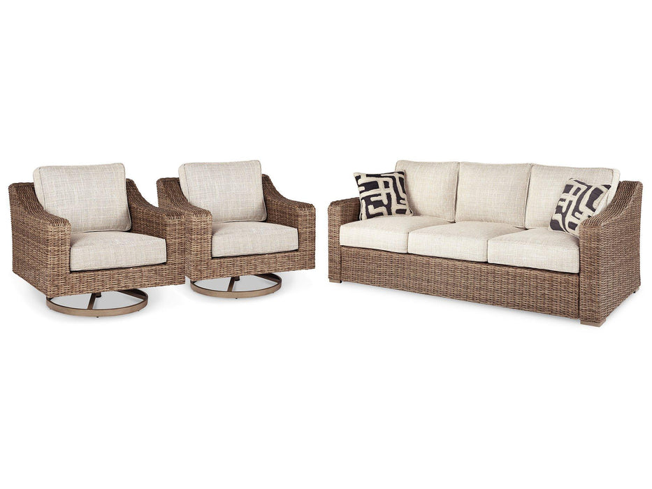 Beachcroft Outdoor Seating Set - Furniture Bros & Mattress (Bolingbrook, IL)