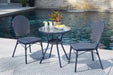 Odyssey Blue Outdoor Table and Chairs (Set of 3) - Furniture Bros & Mattress (Bolingbrook, IL)