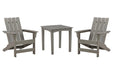 Visola Outdoor Adirondack Chair Set with End Table - Furniture Bros & Mattress (Bolingbrook, IL)