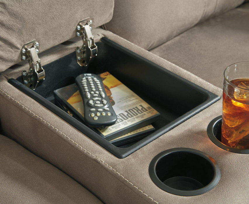 Cavalcade Power Reclining Loveseat with Console - Furniture Bros & Mattress (Bolingbrook, IL)