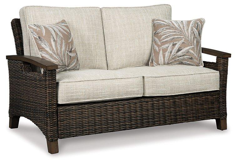 Paradise Trail Outdoor Loveseat, Lounge Chairs and Fire Pit Table - Furniture Bros & Mattress (Bolingbrook, IL)