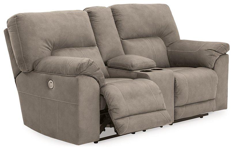 Cavalcade Power Reclining Loveseat with Console - Furniture Bros & Mattress (Bolingbrook, IL)