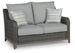Elite Park Outdoor Loveseat, Lounge Chairs and Cocktail Table - Furniture Bros & Mattress (Bolingbrook, IL)