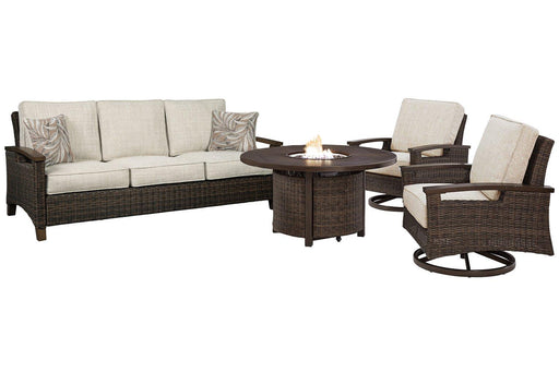 Paradise Trail Outdoor Sofa, Lounge Chairs and Fire Pit Table - Furniture Bros & Mattress (Bolingbrook, IL)
