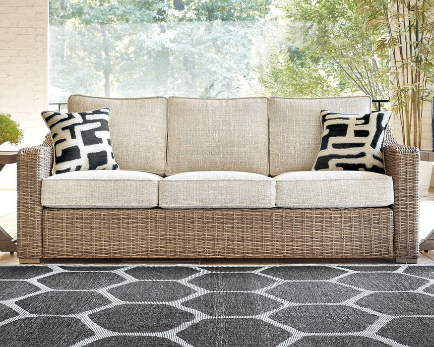 Beachcroft Outdoor Sofa, Lounge Chairs and Fire Pit - Furniture Bros & Mattress (Bolingbrook, IL)