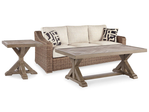 Beachcroft Beachcroft Nuvella Sofa with Coffee and End Table - Furniture Bros & Mattress (Bolingbrook, IL)