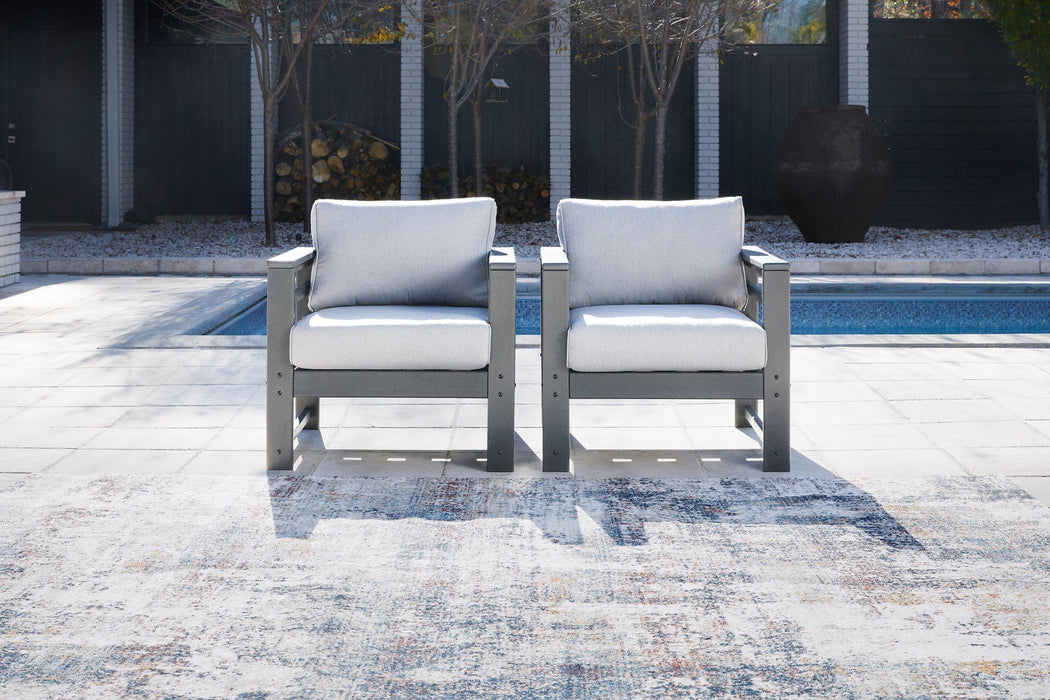 Amora Outdoor Lounge Chair with Cushion (Set of 2) - Furniture Bros & Mattress (Bolingbrook, IL)