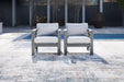 Amora Outdoor Lounge Chair with Cushion (Set of 2) - Furniture Bros & Mattress (Bolingbrook, IL)