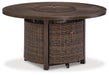 Paradise Trail Paradise Trail Fire Pit Table with 4 Nuvella Swivel Lounge Chairs - Furniture Bros & Mattress (Bolingbrook, IL)