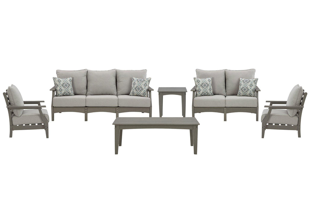 Visola Outdoor Sofa and Loveseat Set - Furniture Bros & Mattress (Bolingbrook, IL)