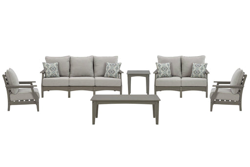 Visola Outdoor Sofa and Loveseat Set - Furniture Bros & Mattress (Bolingbrook, IL)