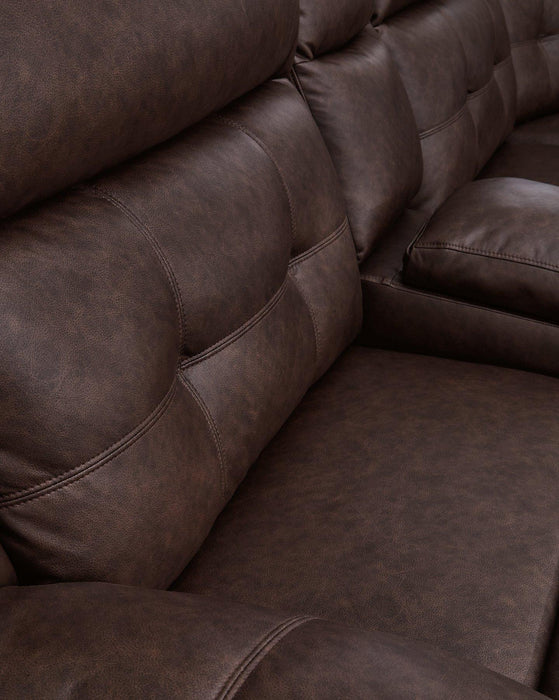 Punch Up Power Reclining Sectional Loveseat with Console - Furniture Bros & Mattress (Bolingbrook, IL)