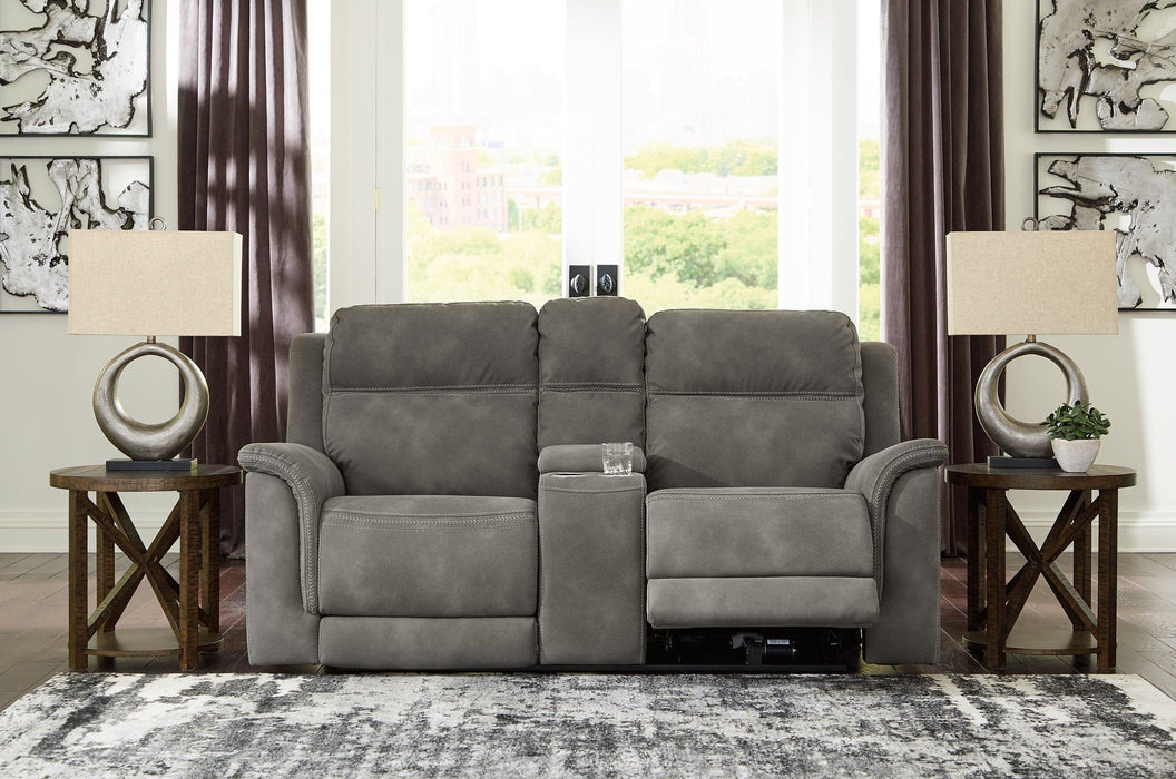 Next-Gen DuraPella Power Reclining Loveseat with Console - Furniture Bros & Mattress (Bolingbrook, IL)