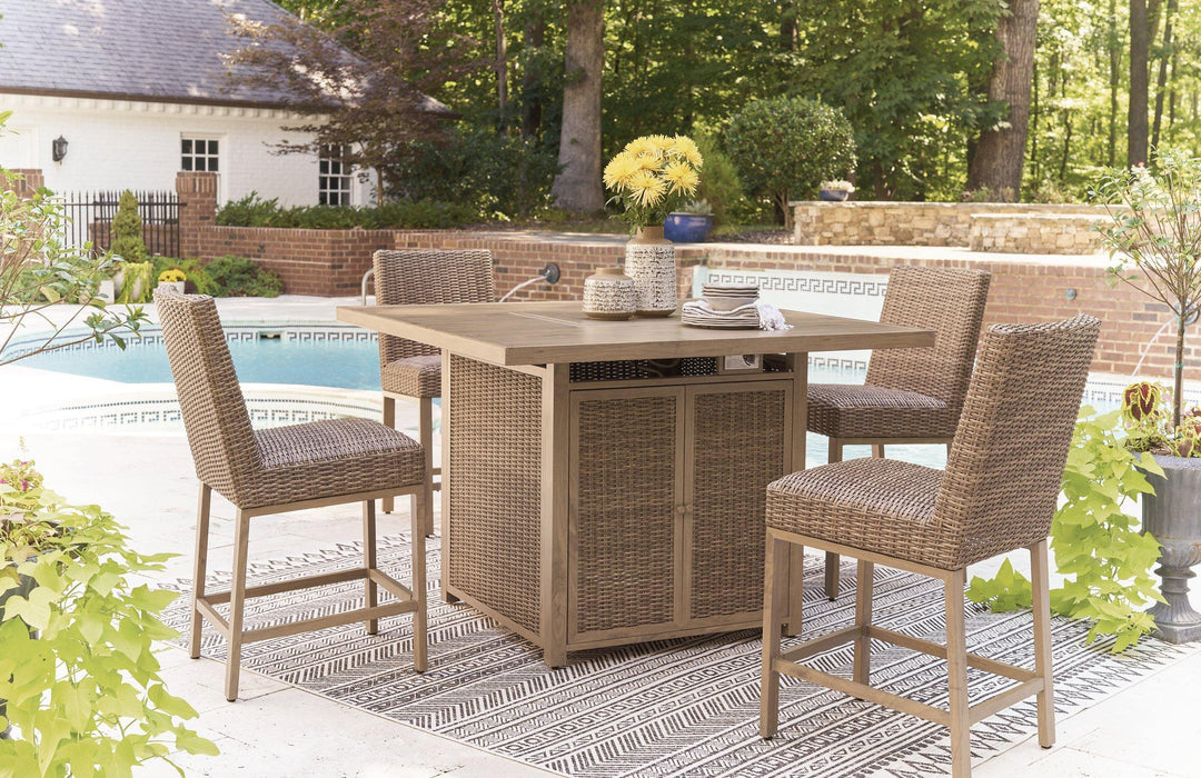Walton Bridge Outdoor Bar Set - Furniture Bros & Mattress (Bolingbrook, IL)