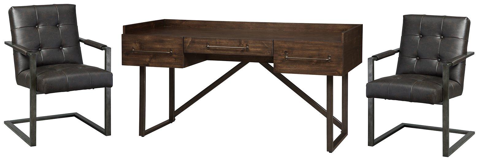 Starmore Home Office Desk with 2 Chairs - Furniture Bros & Mattress (Bolingbrook, IL)
