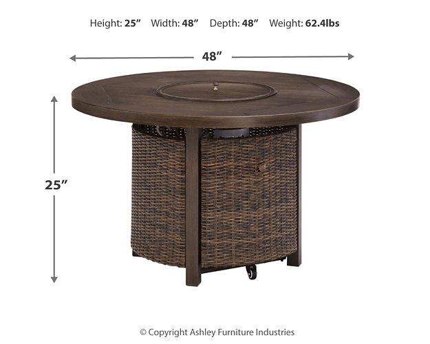 Paradise Trail Paradise Trail Fire Pit Table with 4 Nuvella Swivel Lounge Chairs - Furniture Bros & Mattress (Bolingbrook, IL)