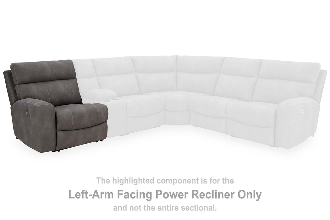 Next-Gen DuraPella Power Reclining Sectional Loveseat with Console - Furniture Bros & Mattress (Bolingbrook, IL)