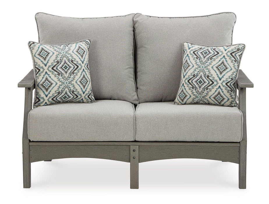 Visola Outdoor Sofa and Loveseat Set - Furniture Bros & Mattress (Bolingbrook, IL)