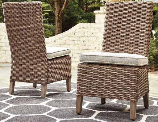Beachcroft Outdoor Side Chair with Cushion (Set of 2) - Furniture Bros & Mattress (Bolingbrook, IL)