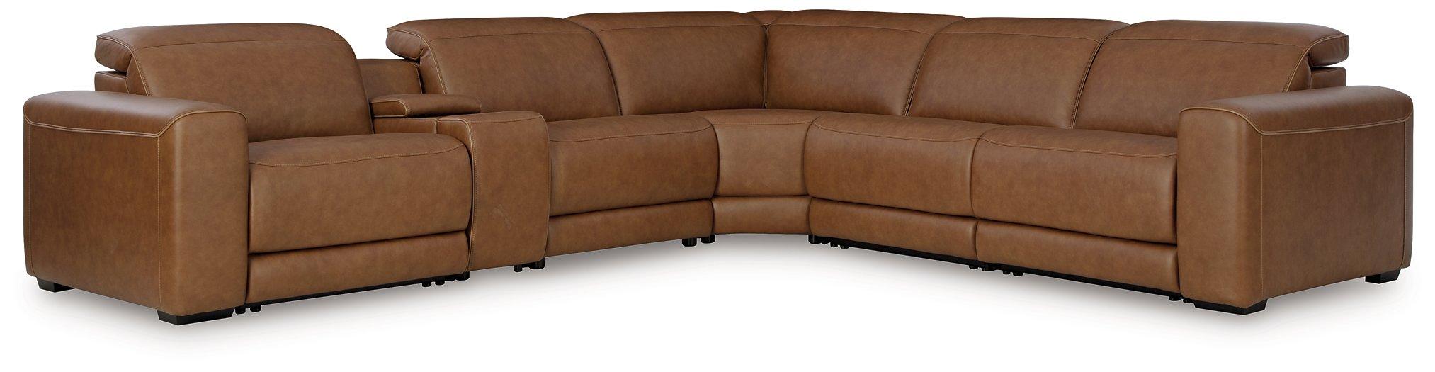 Magic Man Power Reclining Sectional with Console - Furniture Bros & Mattress (Bolingbrook, IL)