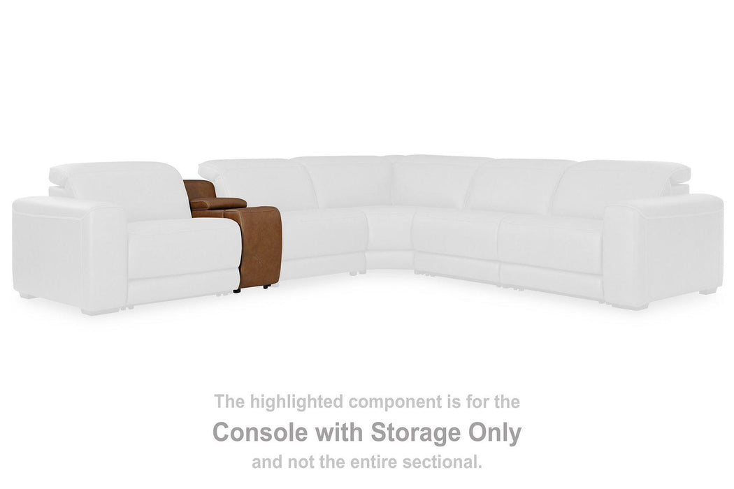 Magic Man Power Reclining Sectional with Console - Furniture Bros & Mattress (Bolingbrook, IL)