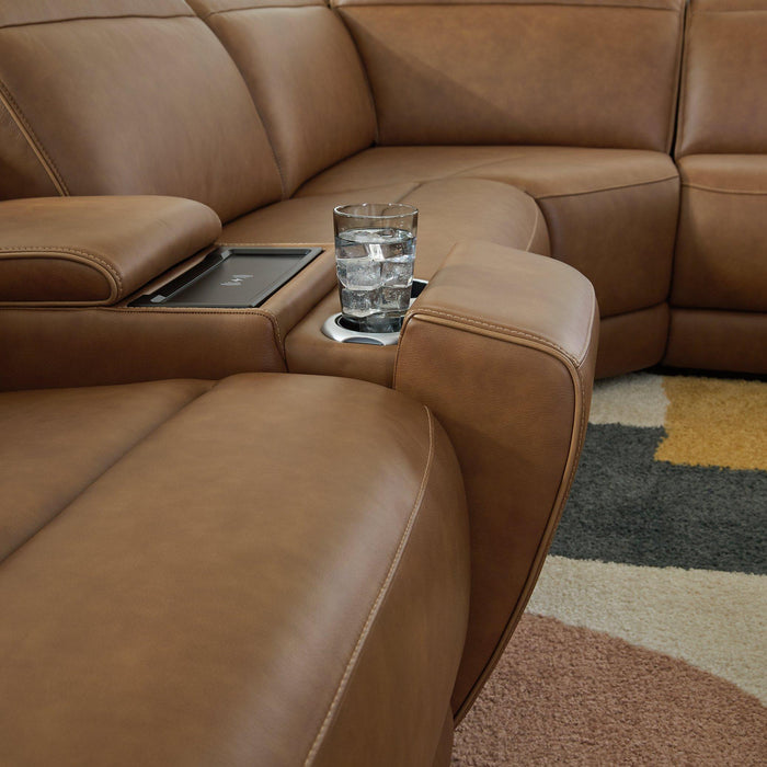 Magic Man Power Reclining Sectional with Console - Furniture Bros & Mattress (Bolingbrook, IL)