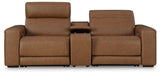 Magic Man Power Reclining Sectional Loveseat with Console - Furniture Bros & Mattress (Bolingbrook, IL)