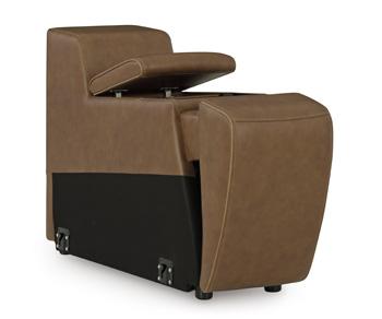Magic Man Power Reclining Sectional Loveseat with Console - Furniture Bros & Mattress (Bolingbrook, IL)