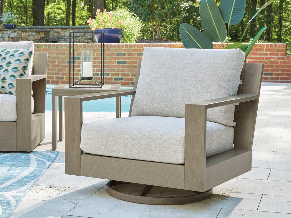 Kimpton Isle Outdoor Swivel Lounge Chair with Cushion - Furniture Bros & Mattress (Bolingbrook, IL)