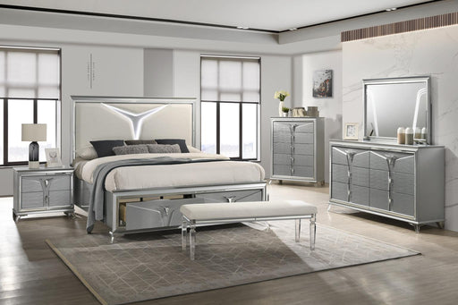 B024 King Bed Frame Dresser-Mirror-Chest-Nightstand - Furniture Bros & Mattress (Bolingbrook, IL)