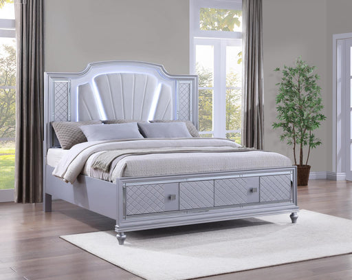 B048 Silver Led Bed - Furniture Bros & Mattress (Bolingbrook, IL)