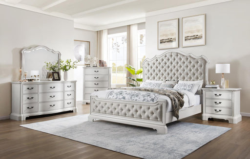 Antique White Queen Bed - Furniture Bros & Mattress (Bolingbrook, IL)