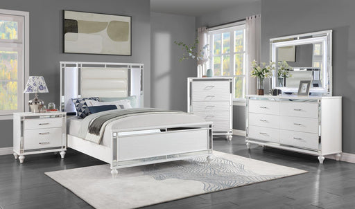 B224 New White Bed Frame-Dresser-Mirror-Chest-Nightstand - Furniture Bros & Mattress (Bolingbrook, IL)