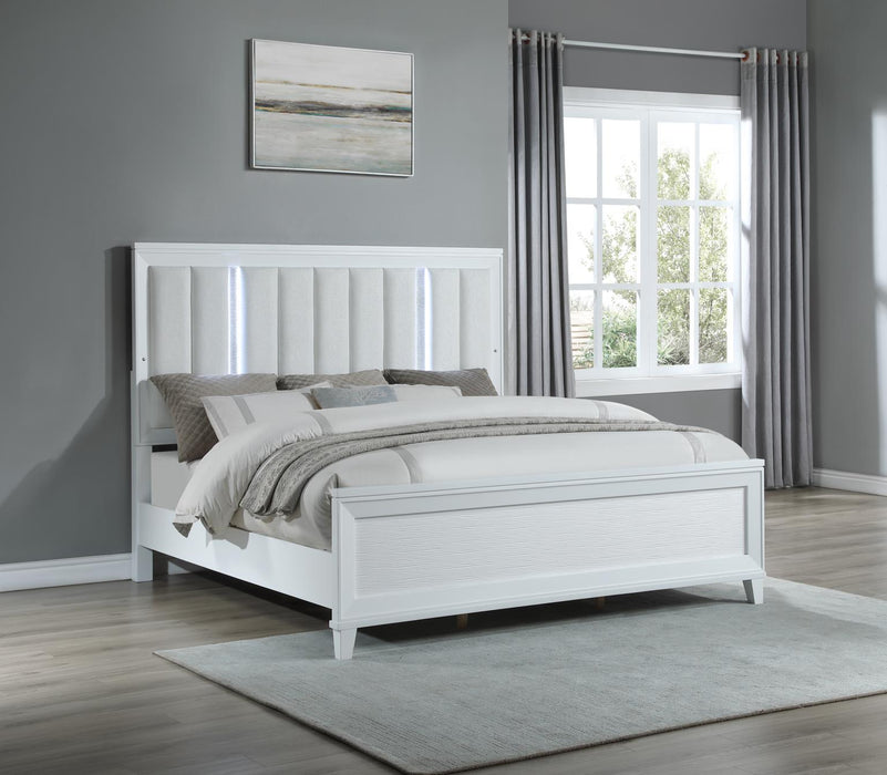 White Led King Bed