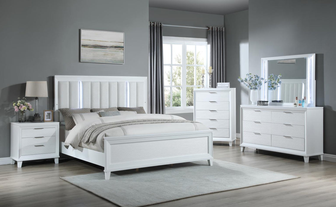 White Led Queen Bed