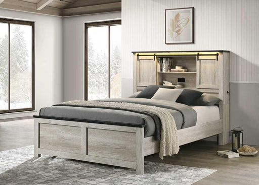 B263 Antique White Bed - Furniture Bros & Mattress (Bolingbrook, IL)